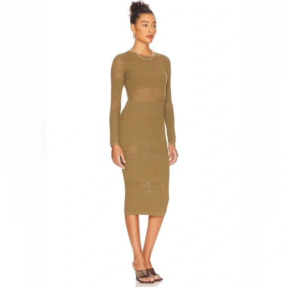 knee length dresses for ladies Dex Black Cadence Crochet Sweater Dress – Luscious Boutique main image 1